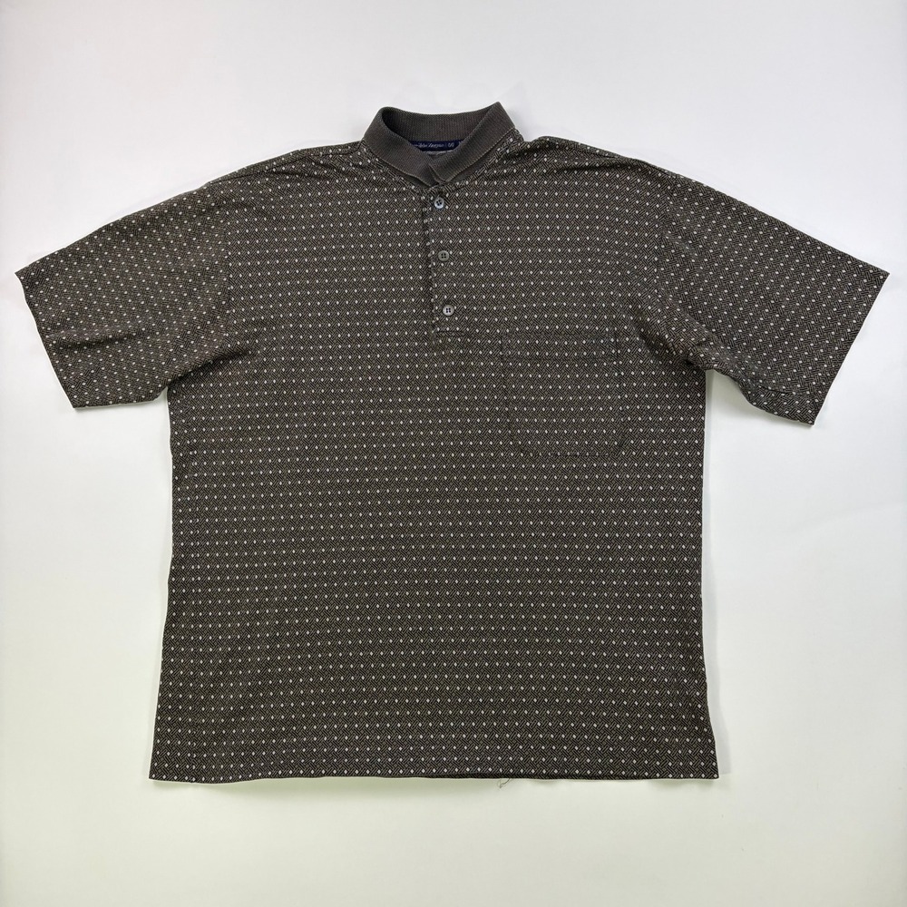 Ermenegildo Zegna Brown Polo with Subtle Dot Pattern